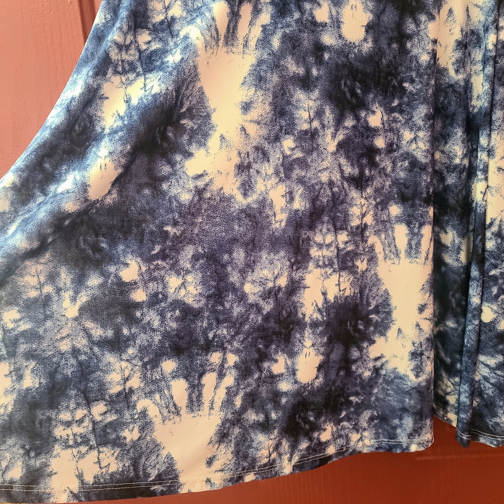 Blue Tie Dye LuLaRoe Azure A-line Skirt, Size Medium - Picture 3 of 6
